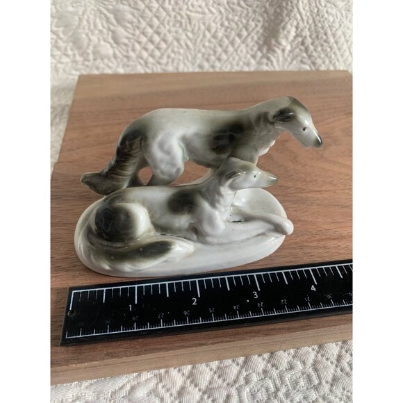 Vintage Black and White Greyhound Dog Bone China Figure Japan - Picture 6 of 10